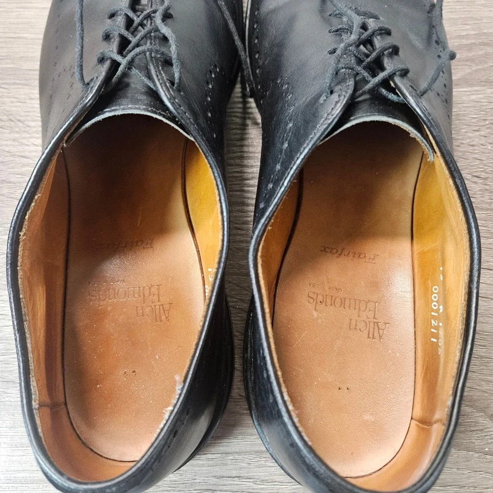 Allen Edmonds Fairfax Black Leather Wholecut Brogue Oxford Shoes Mens 13 A 1105
